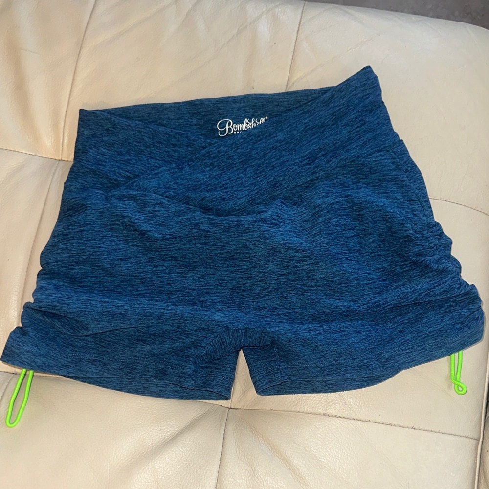 Bombshell Sportswear Contour Toggle Scrunch bum shorts BLUE